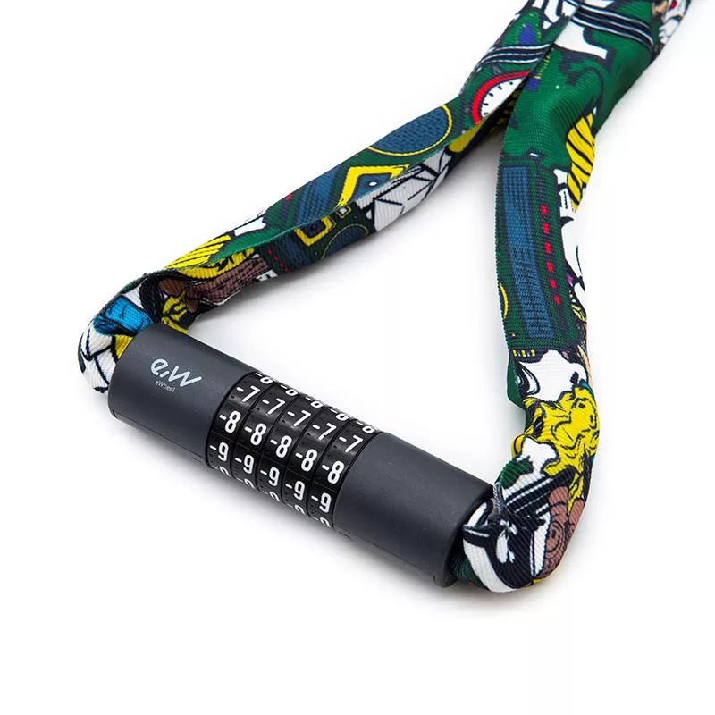 eWheel számzáras rollerzár (5 digites, multicolor mintás szövet) 1