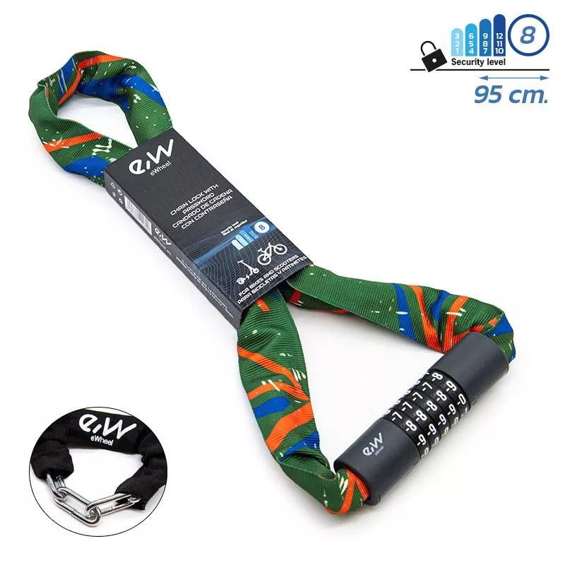 eWheel számzáras rollerzár (5 digites, multicolor mintás szövet) 0